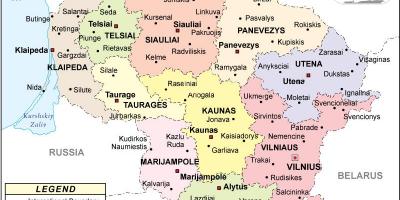 Карта на Литванија политички