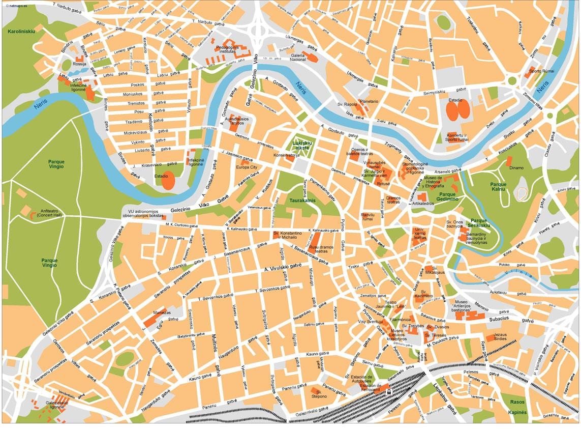 Карта на вилнус Литванија 