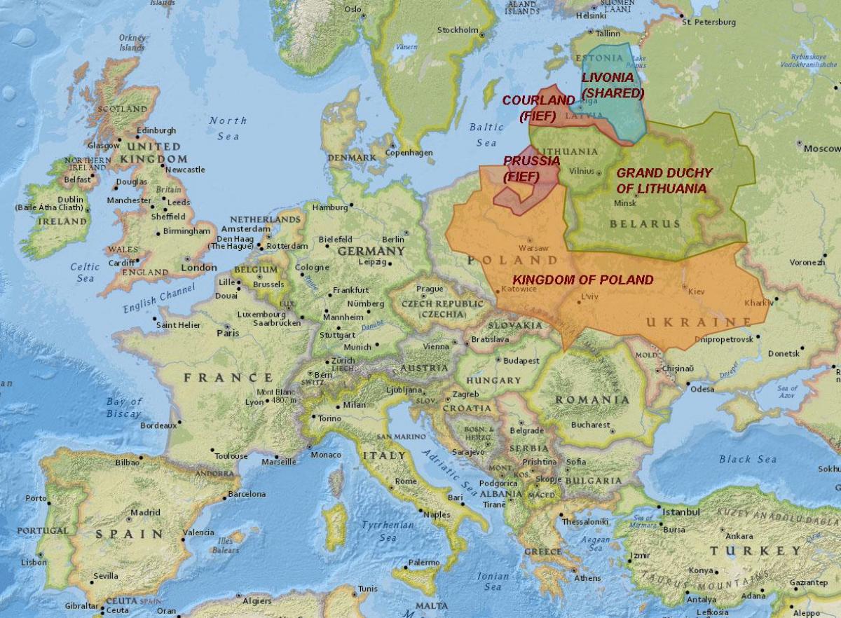 Карта на Литванија историја