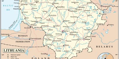 Карта на Литванија земја
