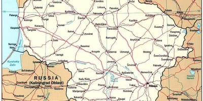 Мапата покажувајќи Литванија