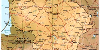 Карта на Литванија 1900
